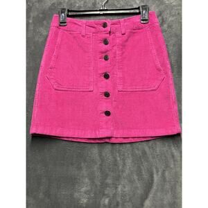 Wild Fable Skirt Woman’s Sz 6 Magenta Pink Corduroy Mini Barbie Core Academia